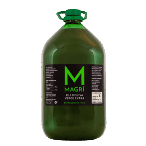 - AGOTADO - VERDE SIN FILTRAR – Caja de 4 Garrafas de 5L - Aceite de oliva virgen extra Magrí